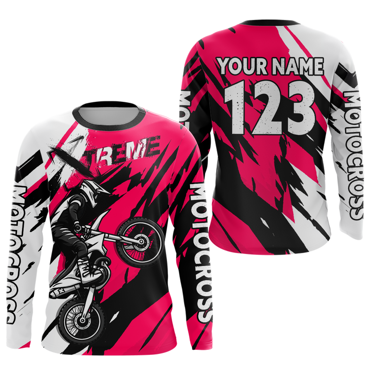 Custom Pink Motocross Racing Jersey Custom Women Kid Men Dirt Bike Off road Shirt XM472