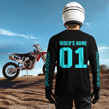 Load image into Gallery viewer, Custom Wolf Motocross Jersey Blue Dirt Bike Shirts for Men Kid Women Riding Jersey XM399