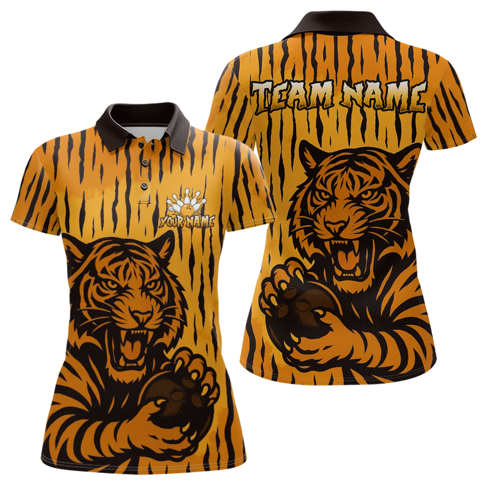 Tiger Bowling Shirts for Team Women Men Custom Bowling Jersey Polo & Quarter Zip Shirt MBL187