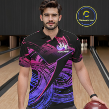 Load image into Gallery viewer, Purple Custom Bowling Shirts for Women Men Team Bowling Jersey Polo&amp;1/4 Zip Shirt MBL223