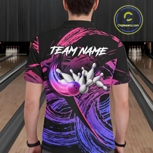 Load image into Gallery viewer, Purple Custom Bowling Shirts for Women Men Team Bowling Jersey Polo&amp;1/4 Zip Shirt MBL223