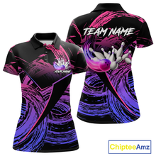 Load image into Gallery viewer, Purple Custom Bowling Shirts for Women Men Team Bowling Jersey Polo&amp;1/4 Zip Shirt MBL223