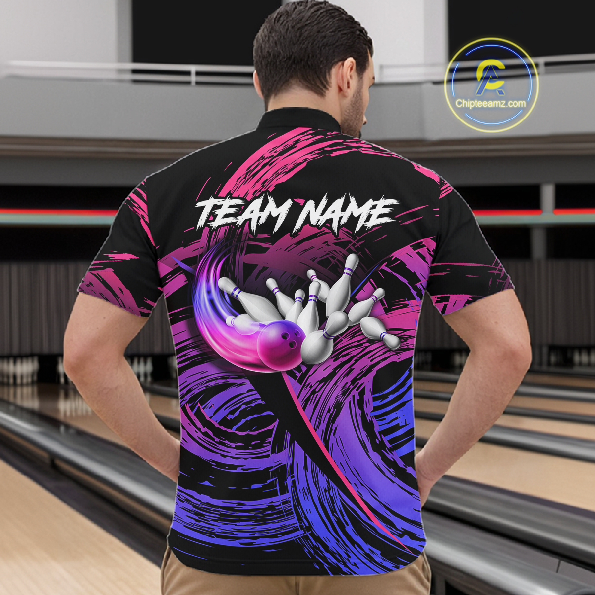 Purple Custom Bowling Shirts for Women Men Team Bowling Jersey Polo&1/4 Zip Shirt MBL223