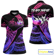 Load image into Gallery viewer, Purple Custom Bowling Shirts for Women Men Team Bowling Jersey Polo&amp;1/4 Zip Shirt MBL223