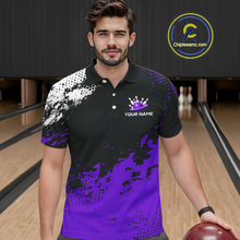 Load image into Gallery viewer, Purple Custom Bowling Shirts for Women Men Bowling Jersey Polo&amp;1/4 Zip Shirt for Team MBL224