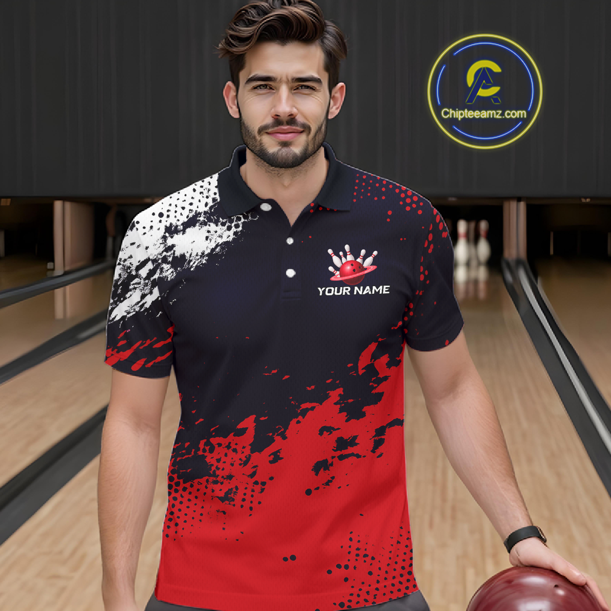 Red Custom Bowling Shirts for Women Men Bowling Jersey Polo&1/4 Zip Shirt for Team MBL224