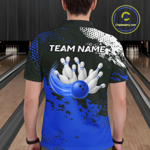 Load image into Gallery viewer, Blue Custom Bowling Shirts for Women Men Bowling Jersey Polo&amp;1/4 Zip Shirt for Team MBL224