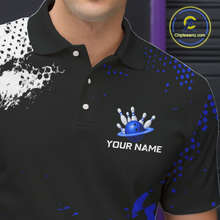 Load image into Gallery viewer, Blue Custom Bowling Shirts for Women Men Bowling Jersey Polo&amp;1/4 Zip Shirt for Team MBL224