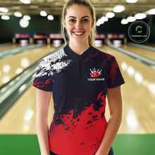 Load image into Gallery viewer, Red Custom Bowling Shirts for Women Men Bowling Jersey Polo&amp;1/4 Zip Shirt for Team MBL224