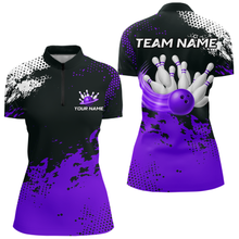 Load image into Gallery viewer, Purple Custom Bowling Shirts for Women Men Bowling Jersey Polo&amp;1/4 Zip Shirt for Team MBL224
