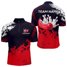 Load image into Gallery viewer, Red Custom Bowling Shirts for Women Men Bowling Jersey Polo&amp;1/4 Zip Shirt for Team MBL224