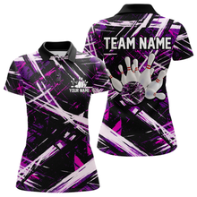 Load image into Gallery viewer, Custom Purple Bowling Shirts for Team Women Men Bowling Polo and 1/4 Zip Shirt MBL228