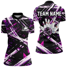 Load image into Gallery viewer, Custom Purple Bowling Shirts for Team Women Men Bowling Polo and 1/4 Zip Shirt MBL228