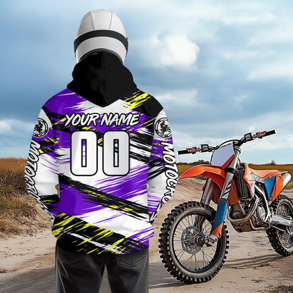 Purple Motocross Hoodie Custom for Adult Men Women Dirt Bike Racing Hoodie Shirt MH480