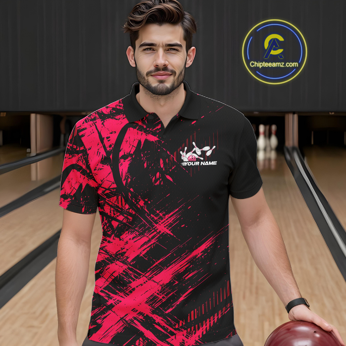 Custom Pink Bowling Shirts for Team Women Men Bowling Polo&1/4 Zip Shirt for Couple MBL233