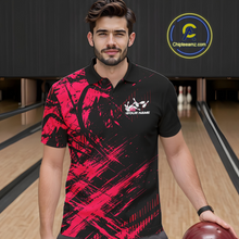 Load image into Gallery viewer, Custom Pink Bowling Shirts for Team Women Men Bowling Polo&amp;1/4 Zip Shirt for Couple MBL233