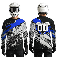 Load image into Gallery viewer, Blue Motocross Jersey for Men Kid Women Dirt Bike Jersey Youth Motorcycle Riding Shirt XM487