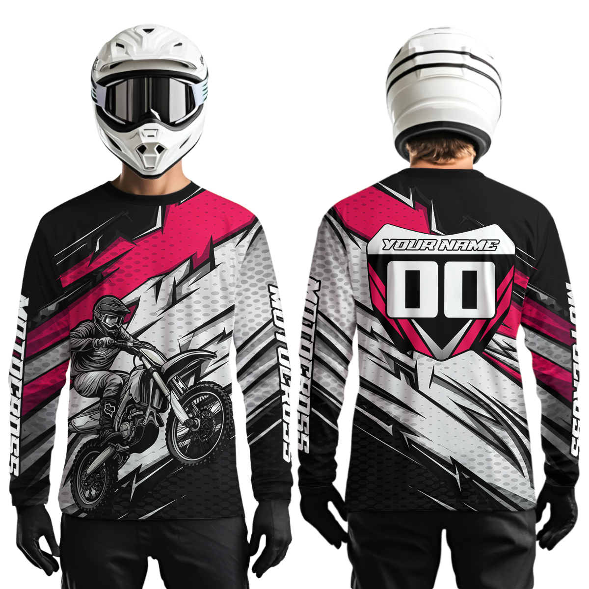 Pink Motocross Jersey for Men Kid Women Dirt Bike Jersey Youth Motorcycle Riding Shirt XM487
