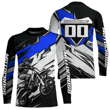 Load image into Gallery viewer, Blue Motocross Jersey for Men Kid Women Dirt Bike Jersey Youth Motorcycle Riding Shirt XM487