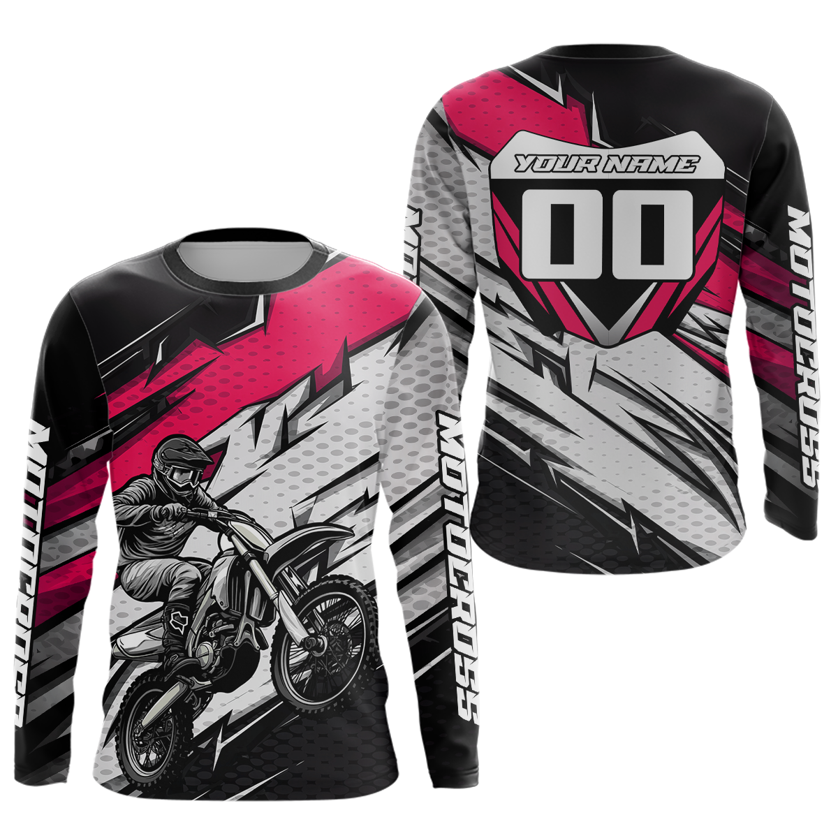 Pink Motocross Jersey for Men Kid Women Dirt Bike Jersey Youth Motorcycle Riding Shirt XM487