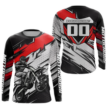 Load image into Gallery viewer, Red Motocross Jersey for Men Kid Women Dirt Bike Jersey Youth Motorcycle Riding Shirt XM487