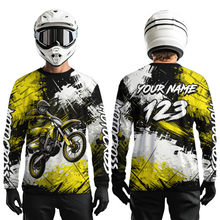 Load image into Gallery viewer, Custom Yellow Motocross Jersey for Kid Adult Dirt Bike Shirts Men Women Riding Shirt XM491