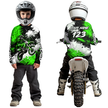 Load image into Gallery viewer, Custom Green Motocross Jersey for Kid Adult Dirt Bike Shirts Men Women Riding Shirt XM491