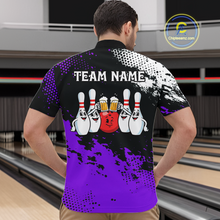 Load image into Gallery viewer, Purple Funny Beer Bowling Shirts for Team Women Men Bowling Polo&amp;1/4 Zip Bowl League MBL254