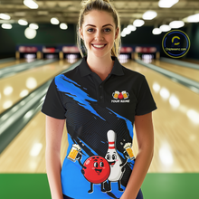 Load image into Gallery viewer, Blue Funny Beer Bowling Shirts Beer Bowling Jersey Team Women Men Bowl League MBL258