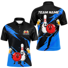 Load image into Gallery viewer, Blue Funny Beer Bowling Shirts Beer Bowling Jersey Team Women Men Bowl League MBL258