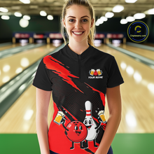 Load image into Gallery viewer, Red Funny Beer Bowling Shirts Beer Bowling Jersey Team Women Men Bowl League MBL258