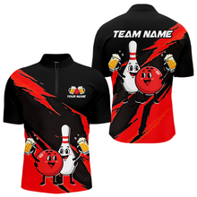 Load image into Gallery viewer, Red Funny Beer Bowling Shirts Beer Bowling Jersey Team Women Men Bowl League MBL258