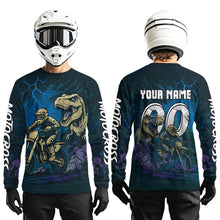 Load image into Gallery viewer, Blue Dinosaur Motocross Jersey Dirt Bike Shirts for Men Kid Women Racing Jersey XM414