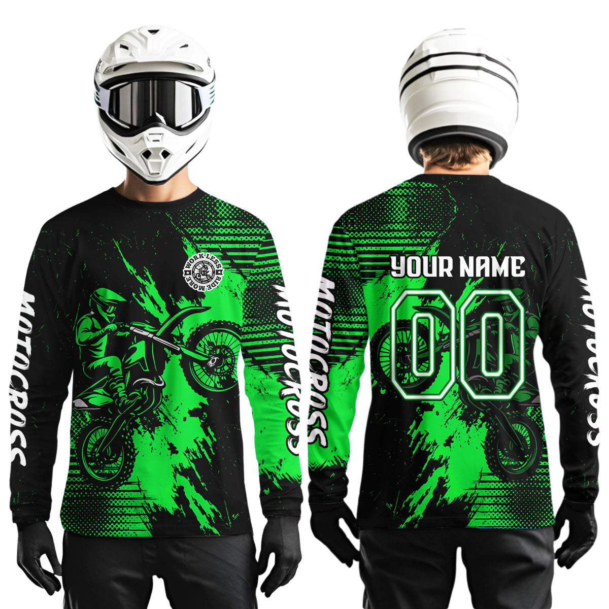 Green Motocross Jersey Custom Dirt Bike Shirts Men Kid Women Motorcycle Jersey XM419
