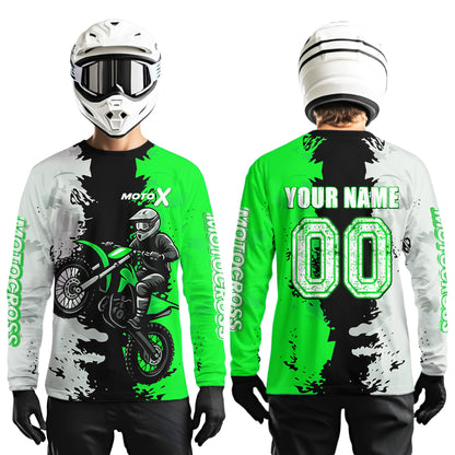 Green Motocross Racing Jersey Custom Dirt Bike Shirts Men Kid Women Jersey XM420