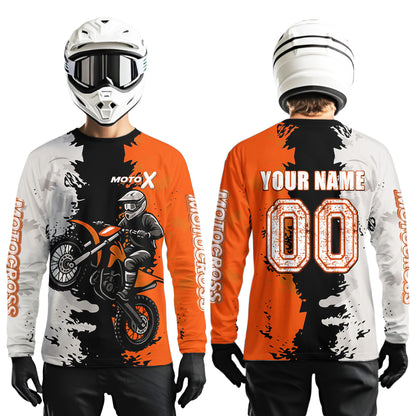 Orange Motocross Racing Jersey Custom Dirt Bike Shirts Men Kid Women Jersey XM420