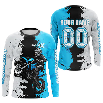 Light Blue Motocross Racing Jersey Custom Dirt Bike Shirts Men Kid Women Jersey XM420