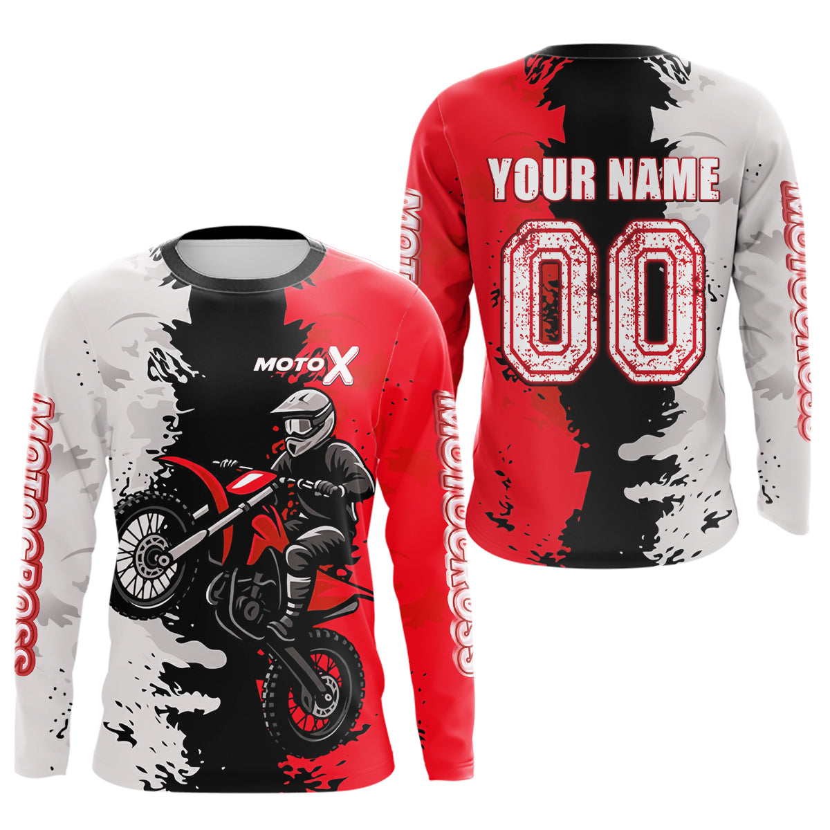 Red Motocross Racing Jersey Custom Dirt Bike Shirts Men Kid Women Jersey XM420