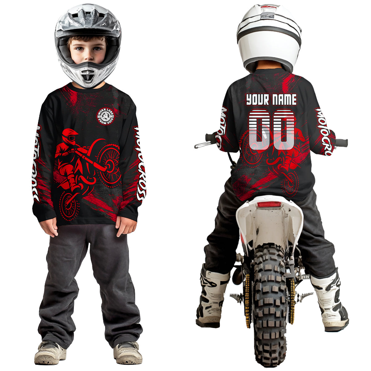 Red Motocross Jersey for Kid Women Men Custom Dirt Bike Shirts Moto Racing Shirt XM427
