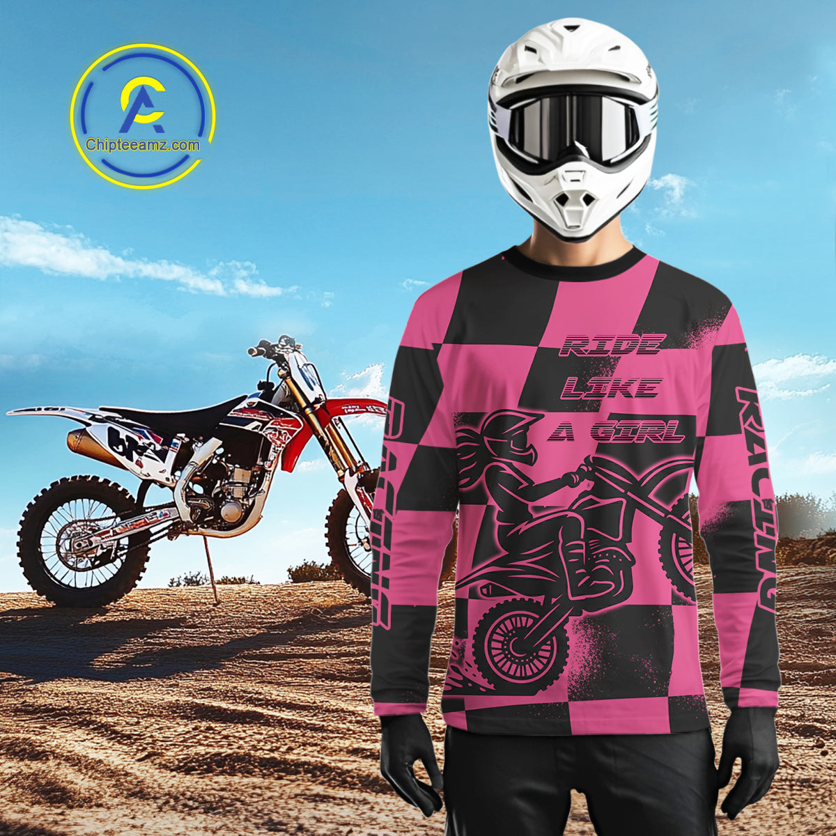 Pink Motocross Jersey for Women Kid Girl Custom Dirt Bike Shirts Motorcycle Racing Shirt XM431