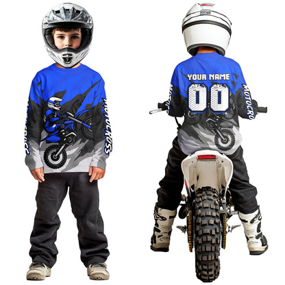 Blue Motocross Jersey Men Women Kid Custom Dirt Bike Shirts Motorcycle Riding Shirt XM433