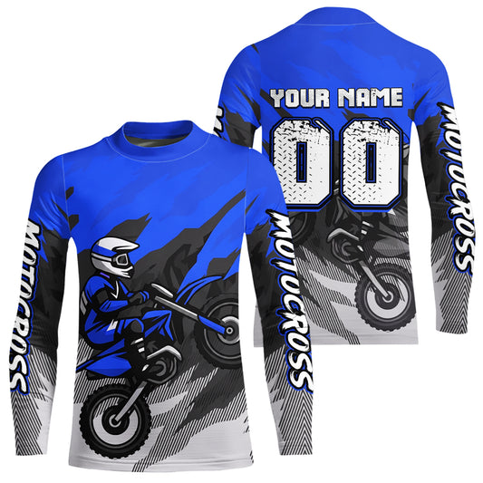 Blue Motocross Jersey Men Women Kid Custom Dirt Bike Shirts Motorcycle Riding Shirt XM433
