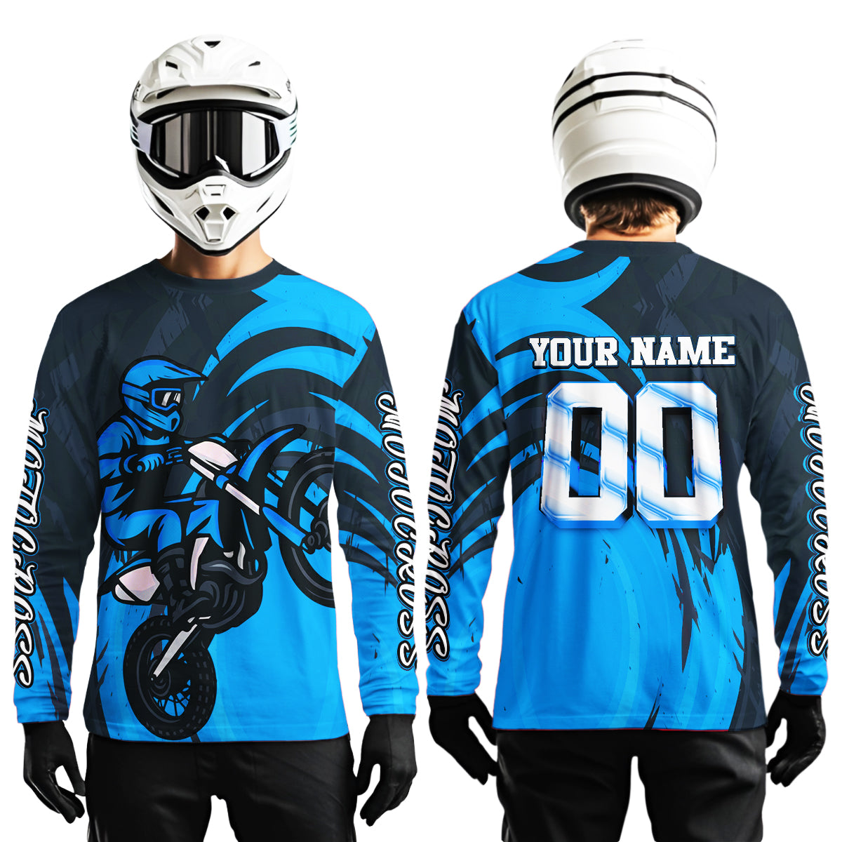 Blue Motocross Jersey Custom for Men Women Kid Dirt Bike Shirts Motorcycle Shirt XM436