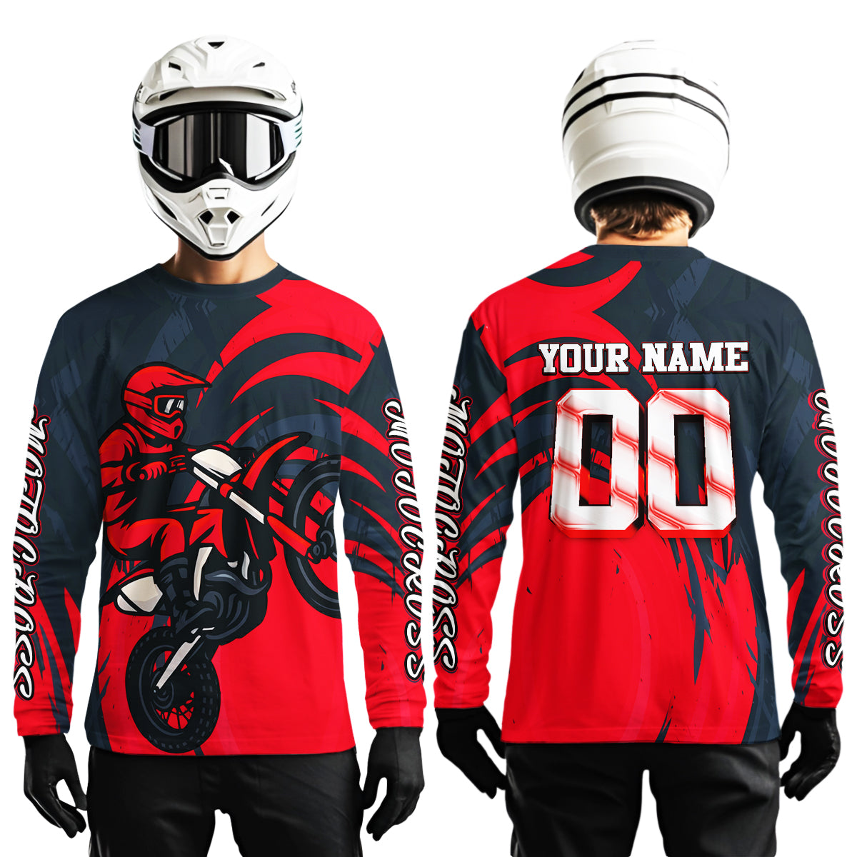 Red Motocross Jersey Custom for Men Women Kid Dirt Bike Shirts Motorcycle Shirt XM436