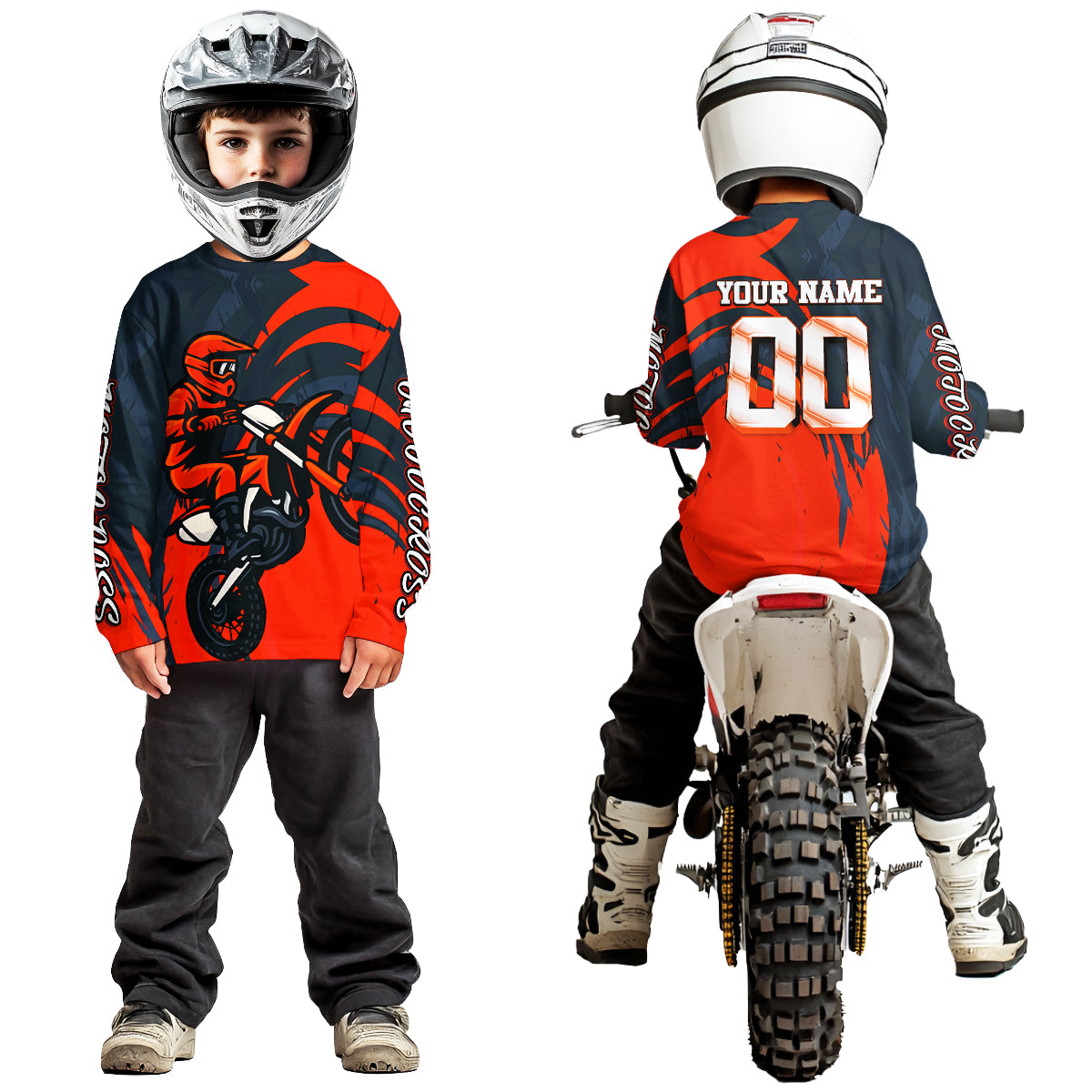 Orange Motocross Jersey Custom for Men Women Kid Dirt Bike Shirts Motorcycle Shirt XM436