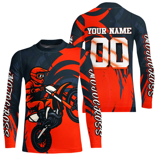 Orange Motocross Jersey Custom for Men Women Kid Dirt Bike Shirts Motorcycle Shirt XM436
