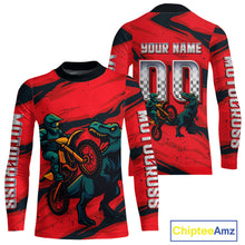 Load image into Gallery viewer, Dinosaur Motocross Jersey Custom Men Women Kid Dirt Bike Shirts Red Motorcycle Shirt XM437
