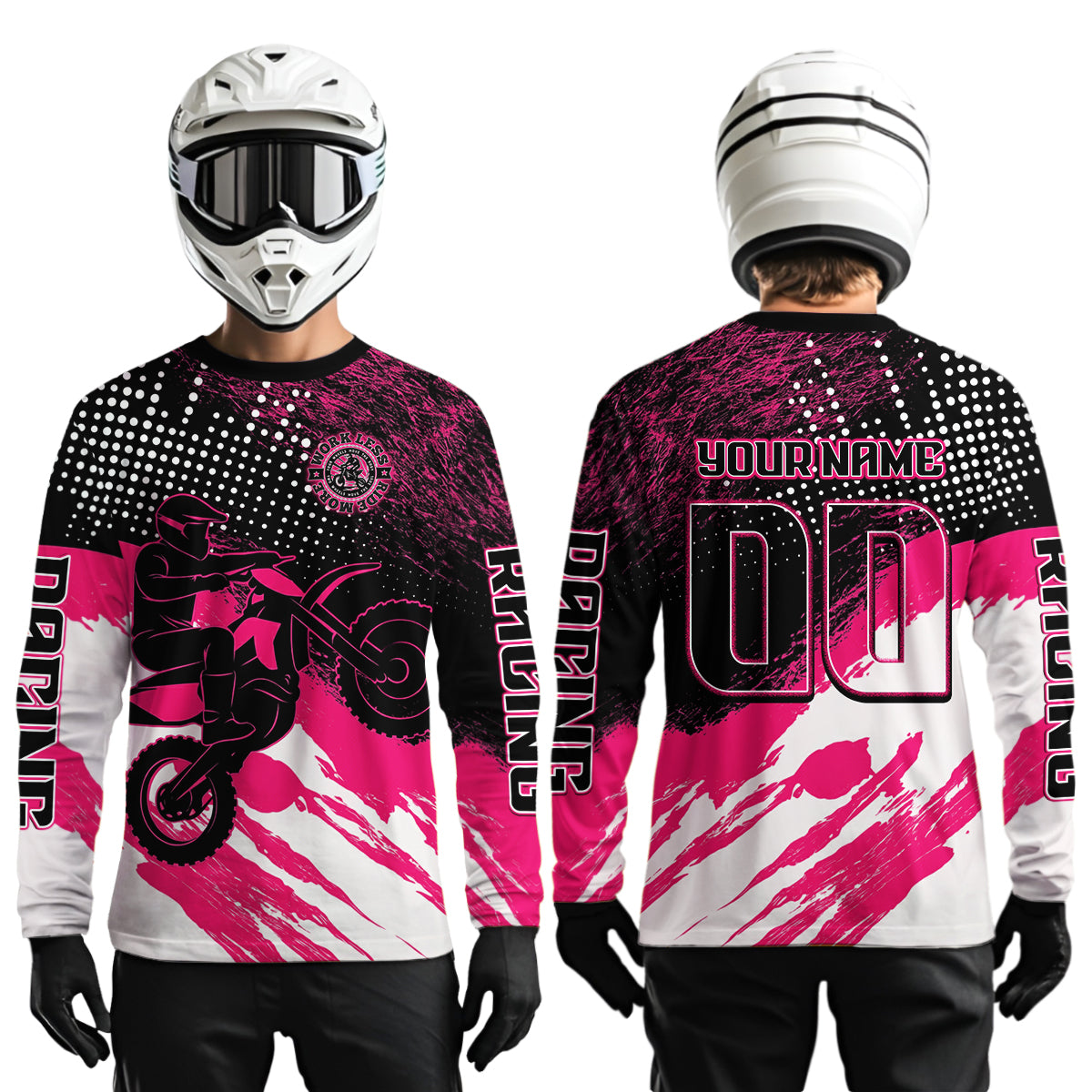 Custom Pink Motocross Racing Jersey for Men Women Kid Dirt Bike Shirts Riding Shirt XM445