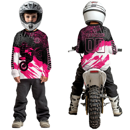 Custom Pink Motocross Racing Jersey for Men Women Kid Dirt Bike Shirts Riding Shirt XM445