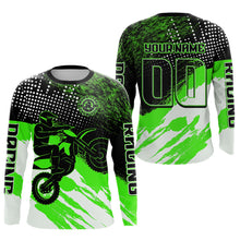Load image into Gallery viewer, Custom Green Motocross Racing Jersey for Men Women Kid Dirt Bike Shirts Riding Shirt XM445